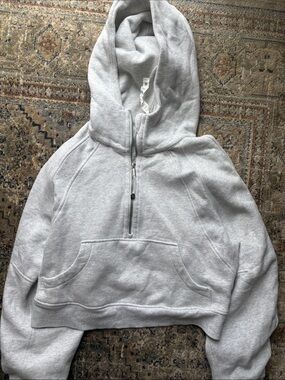 lululemon athletica Light Gray Cropped Half-Zip Hoodie